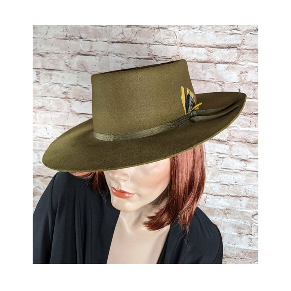 Vintage WESTFIELD 15X Cowboy Hat Gambler Style size 7 1/4 Wiskey Brown Excellent